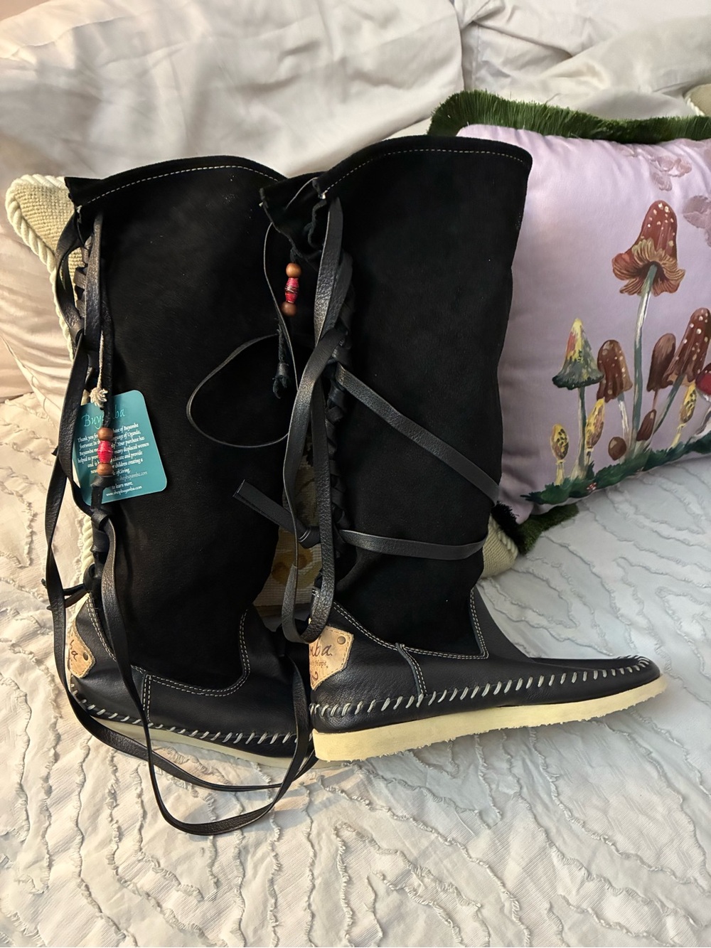 New Buyamba Black Suede Moccasins 7